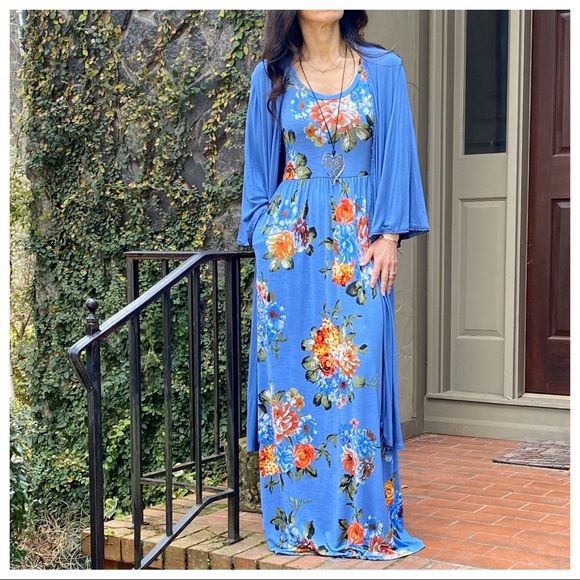 ✨LAST 1✨print tank side pocket sleeves maxi dress - Picture 5 of 5